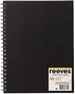 Reeves Hardback Sketchbook - A4 Spiral-Bound Sketchbook with 80 Textured Sheets - for Drawing and Sketching - for Use with Pencils, Markers, and Pastels