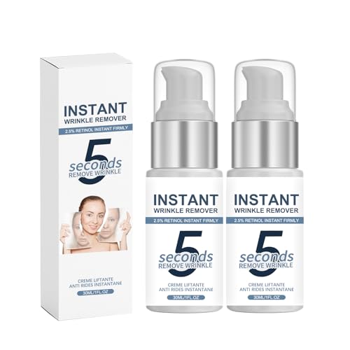 Crema antiarrugas de efecto instantáneo con retinol para la cara, reafirmante, con retinol para la cara, crema reafirmante, reducción instantánea de arrugas y cuidado hidratante (2 unidades)
