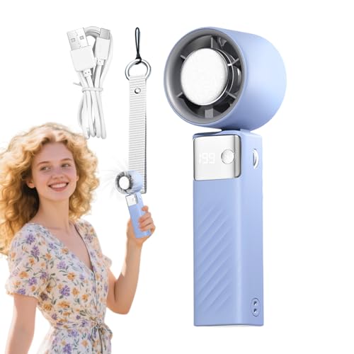 Bladlös handfläkt - bärbar fläkt med 199 hastigheter, uppladdningsbar luftkylare | Lugn vikbar fläkt för resor, kvinnor, män, sovrum