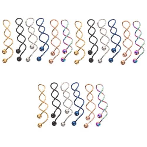 Boucles oreilles spirale créoles légères pour femme et fille lot de 18
