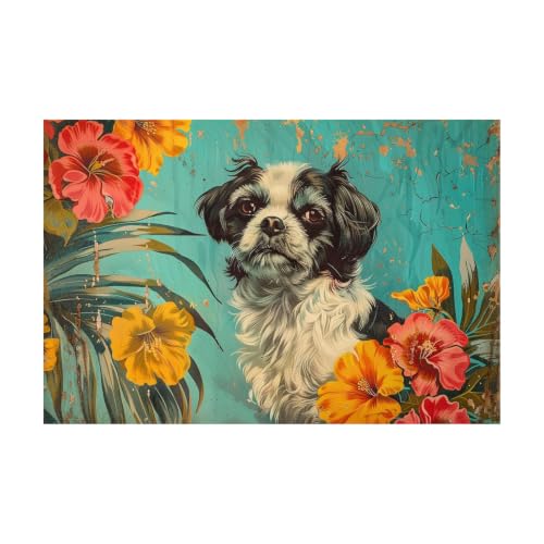 Cuadros decorativos para cuarto de baño modernos con lámina de Shih Tzu 40x60