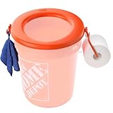 Bucket Toilet Seat, Portable Toilet Seat for 5 Gal Buckets, Camping Toilet Seat, Snap-on Toilet Seat for Outdoor, Camping, Hiking, Emergency, Car, Boat, RV Travel, Orange