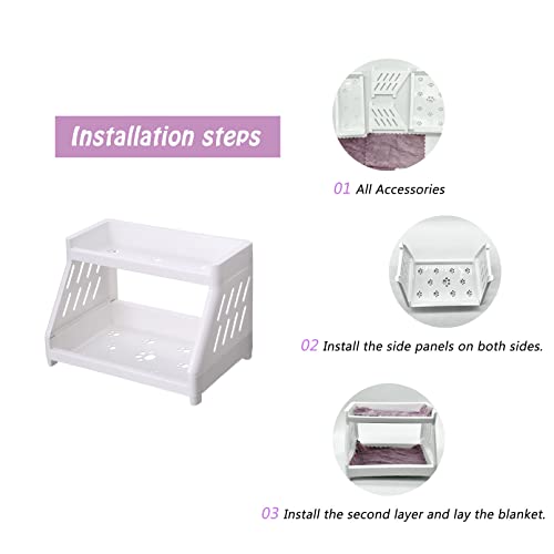 Guinea Pig Bunk Bed With 2 Mats Small Animal Bedding Toy Hamster Hideout Corner Cage Accessories For Guinea Pig Chinchilla Rat Hedgehog Sugar Glider Hamster #TOP3