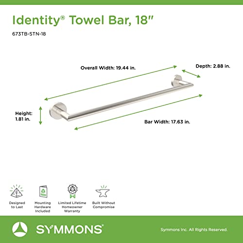 Symmons 673Tb-Stn-18 Identity 18 In. Wall-Mounted Towel Bar In Satin Nickel #TOP2