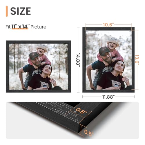 Image of upsimples 11x14 Picture Frame, Wall Gallery Photo Frames with Engineered Wood, Black 2 Pack