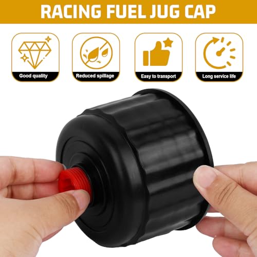 Image of Gas Jug Cap, Racing Fuels 3042 Replacement Jug Cap - 2 Pcs | for Most 5 Gallon Utility Fuel Jugs, Gas Cans, Fuel Tank Cap