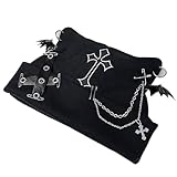 ycezw Gorro con orejas de gato para mujer - Accesorio Streetwear Punk de punto con diseño de cadena - Sombrero de estilo gótico y punk - para niñas adolescentes para fiestas y actividades al aire