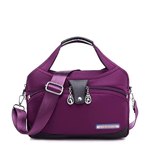 Shoulder Bags Nylon Women Ladies Handbags Waterproof Female Shoulder Bag Designer Crossbody Bags for Teenager Girls(Purple)