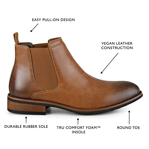 Vance Co. Men's Landon Wide Width Tru Comfort Foam Pull-on Round Toe Chelsea Boot - Chestnut, Size: 8.5 Wide2