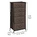 mDesign Storage Dresser Furniture Unit - Tall Standing Organizer Tower for Bedroom, Office, Living Room, and Closet - 5 Drawer Removable Fabric Bins - Espresso Brown