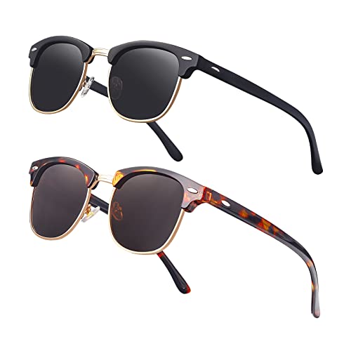 Image of Classic Semi Rimless Polarized Sunglasses for Men Women Half Frame Retro Driving Sun Glasses NP1006