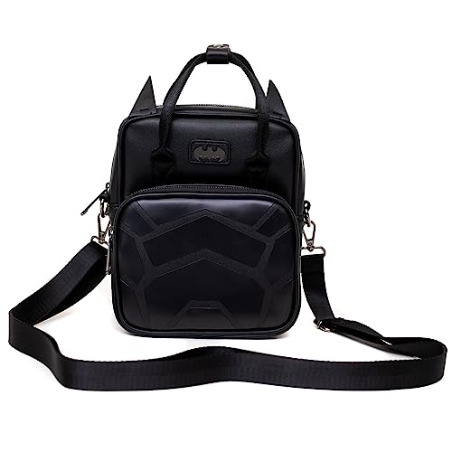 DC Comics Bag, Crossbody, Batman Embossed Armor Texture Black, Vegan Leather4