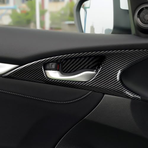 Image of Inner Door Bowl Decals for Honda Civic 2016 2017 2018 2019 2020 2021 10th Gen Accessories ABS Carbon Fiber Stickers, NOT for Hatchback