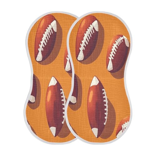 JUZIHAI 4Pack Retro Rugby Baby Burp Cloths Soft Cotton Burp Rags,Super Absorbent Burp Cloth Bag for Newborn Baby Boys/Girls2