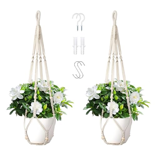 WYCWYQDR Hängeampel 2er Set aus Baumwolle – Makramee...