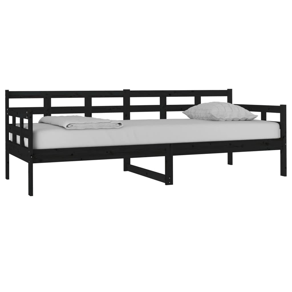 Canapé-lit en bois massif de pin noir 80x200 cm vidaXL pour salon et chambre
