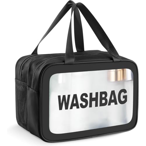 KEWUF beauty case da viaggio, Trousse per cosmetici, da donna, per la cultura, da uomo, per la separazione a secco e naso, borsa da toilette impermeabile portatile con grande capacità