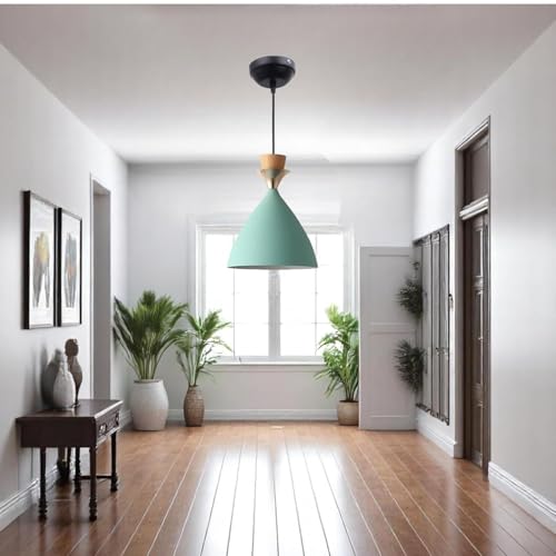 Image of Modern Aqua Blue Dome Hanging Pendant Light for Ceiling, Aluminium, Antique Decor, E-27 Holder,Bulb is not Included, Pack of 1