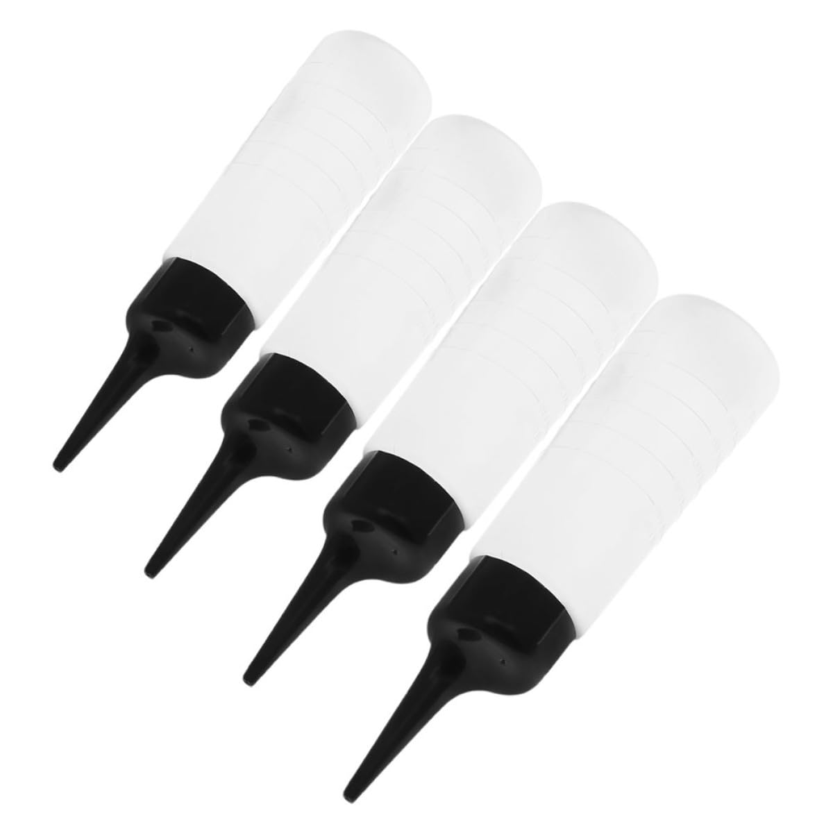 ibasenice Set 4 Flaconi Applicatori per Tintura Chioma Punta Inclinata e Bottiglia Spremibile in Plastica, per Uso Professionale e Domestico