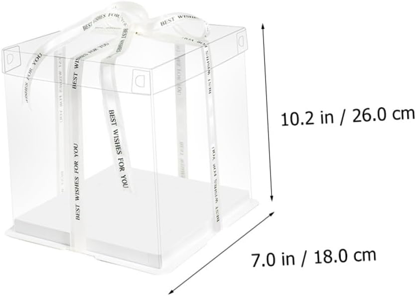 Alipis 5pcs 8-inch Cake Packing Boxes with Heightened Design Food-grade Birthday Cake Carrier Containers for Bakery Portable Storage and Dessert Wrapping Cases