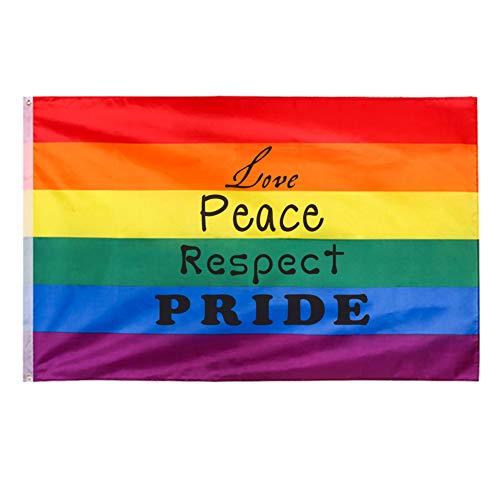 QSUM Banderas Orgullo Gay - Love Peace Respect Pride - Arco Iris...