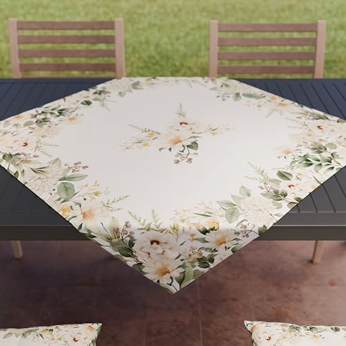 PETTI Artigiani Italiani - Accessori Tessili da Cucina, Centrotavola Moderno 90x90 cm in Microfibra, Tovaglia Centro Tavola Elegante in Stampa Digitale Botanical, 100% Made in Italy