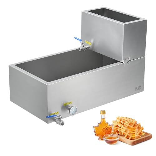 Image of VEVOR Maple Syrup Evaporator Pan, 19.6 Gal, 30 x 16 x 9.5 Inch Maple Syrup,304 Stainless Steel Maple Syrup with Thermometer, 2 Valves and 3 Heating Methods, for Home, Outdoor