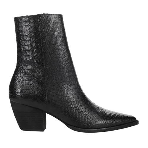 Matisse Caty Boots - Padded Insole, Snakeskin Lining with Inside Zipper, Stack Heeled Boots for Stability, and Everyday Comfortable Ankle Boots for Women - 8.5 US, Smooth Black