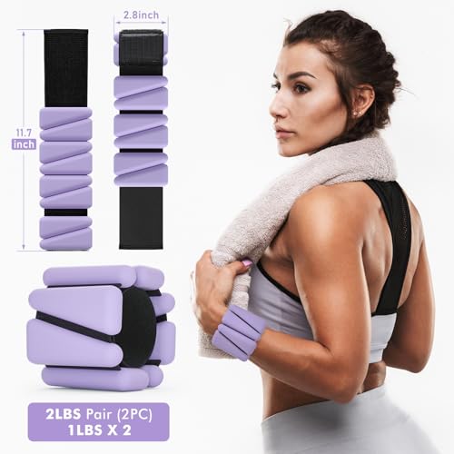 Wusopu PW-PL Wrist Weights, Ankle Weights For Women Men, Adjustable Wrist Weighted Bracelet For Home Gym Workout, Running, Yoga, Exercise, Strength Training thumb #1