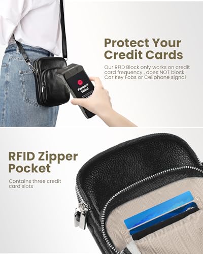 befen Small Genuine Leather Crossbody Bag for Women Trendy Crossbody Purses with RFID Blocking Card Slots2