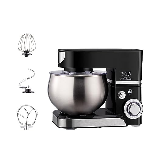 MRKU Electric Stand Mixer for Baking Tilt-Head Food Mixer with 5.5L Stainless Steel Mixing Bowl 6 Speed with Pulse Setting Includes Dough Hook,Wire Whip Beater for Cakes,Batters,Bread,Desserts 1200W