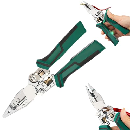 9 in 1 Wire Strippers with Electricity Measurement Function,2025 Upgrade Multifunctional Wire Stripper, Cable Scissors for Stripping, Crimping, Cutting, Pulling, Winding