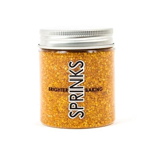 Sprinks Sanding Sugar Sprinkles | Edible Sugar Crystals for Cake Decorating, Cupcake Toppers and Dessert Decoration | Best for Baking Cookies, Muffins and Party Treats | 70g, Gold