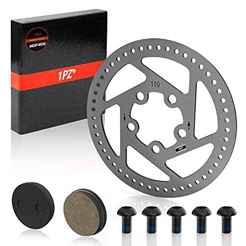 1PZ SPX-BP1 Disco de freno de 110 mm con 2 pastillas de freno de repuesto para Xiaomi M365 Patinete eléctrico Mijia 1S / M365 /M365 pro/mi 3 Scooter, accesorios de 5 agujeros de acero inoxidable