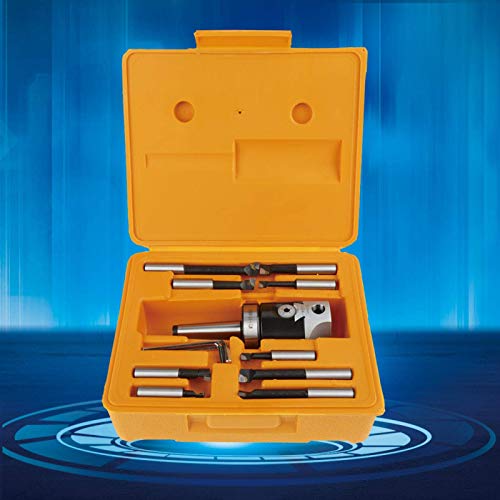 Jeu de têtes d'alésage, 1 jeu d'accessoires de fraiseuse MT2 -M10 F1-12 tête d'alésage de 50 mm avec 9 barres d'alésage de 12 mm Cover