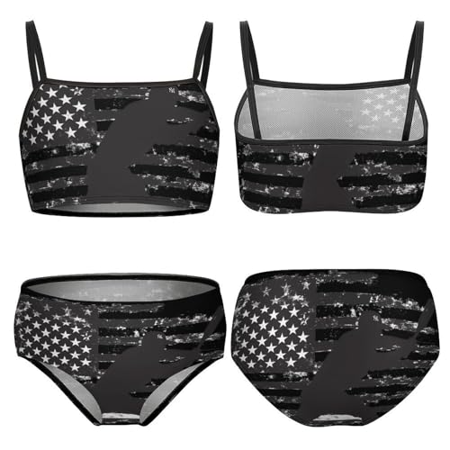U.S Flag Baseball Girls Swimsuits Two Piece Bikini Sets Beach Sport Swimwear Bathing Suit3