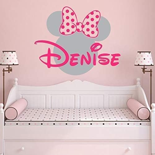 Girl Name Wall Decal Mouse Vinyl Decals Sticker Custom Name Decal Personalized Baby Girl Name Decor Bedroom Nursery Girls Room ZX264