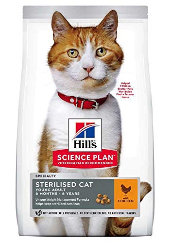 Hills Pet Nutrition S.L. SP Feline Sterilised Young Adult Pollo 3Kg 604122 HIL 400 g