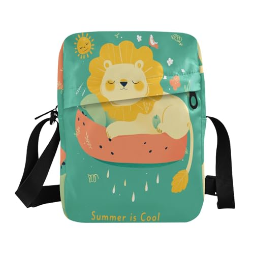 Green Lion Yellow Cute messenger bag for women Crossbody Bags For Women crossbody purses for women Adjustable Strap for School Travel
