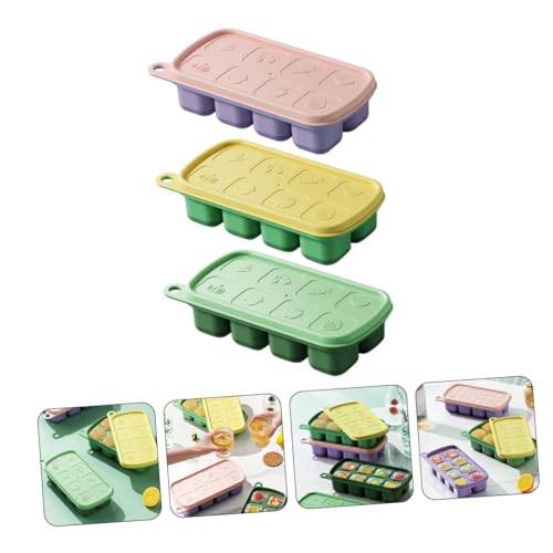 Molde para cubos de hielo de silicona 3 piezas con tapa miniatura 4