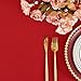 KAIPHO Red Round Tablecloth Waterproof Stain Resistant Wrinkle Free Table Cloth 210GSM Polyester Washable Wipeable Table Cover for Party, Banquet, Wedding, Indoor and Outdoor use (48 inch, Circle)