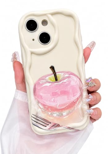 Image of VONZEE Cute Pink Transparent Back Cover for iPhone 15| Clear Shockproof TPU Protective Case | Slim Anti-Yellowing Crystal Clear Phone Cover for Girls and Women