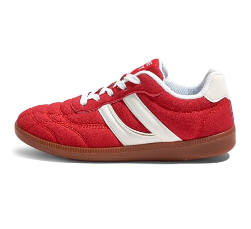 Women's Retro Fashion Sneakers Vintage Leather & Gum Sole Shoes Non-Slip Cushion for Casual, Streetwear & Trendy Outfits