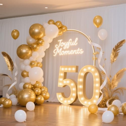 Gold Balloon,145pcs Latex Metallic Gold Balloons Arch Kit Different Sizes 18 12 10 5 Inch,Gold Balloon Garland Arch for Birthday Party Engagement Wedding Graduation Anniversary Fiesta Decoration by K.E.J. - Used condition - Image 4