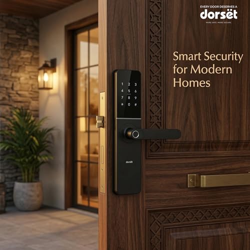 Image of Dorset DG 102 Mortise Digital Door Lock with Fingerprint, Password, RFID & Key Access | Anti-Theft Password & Intrusion Detection | Auto & Manual Locking Modes | 3-Year Warranty, Graphite Matt Finish