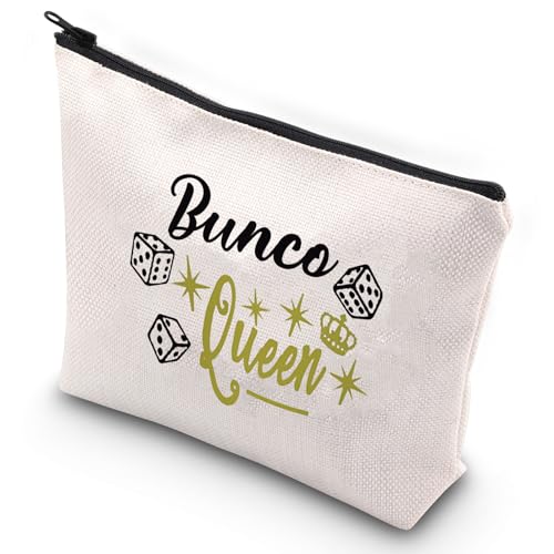 G2TUP Bunco Game Night Cosmetic Bag Bunco Bag Bunco Queen Makeup Bag Bunco Dice Gamer Gift (Bunco Queen)