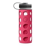 asobu Nature’s Way 20oz Eco Friendly Wide Mouth Glass Water Bottle with Protective Sleeve BPA Free