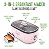 GreenLife 3-in-1 Breakfast Maker Station, Healthy Ceramic Nonstick Dual Griddles for Eggs Meat Sausage Bacon Pancakes and Breakfast Sandwiches, 2 Slice Toast Drawer, Easy-to-use Timer, Pink #2