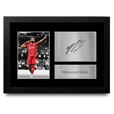 Framed Mohamed Salah Autographed A4 Print Cover