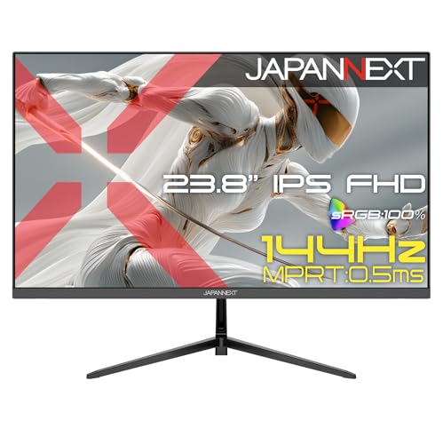 【ECサイト限定】JAPANNEXT 23.8インチ IPSパネル搭載 144Hz/0.5ms(MPRT)対応 フルHD(1920×1080)解像度 ゲーミングモニター JN-Ei238G144F HDMI DisplayPort HDR PS5 フルHD:120Hz接続【2年保証】